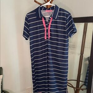 Simply Southern Navy and Pink Striped Midi Dress